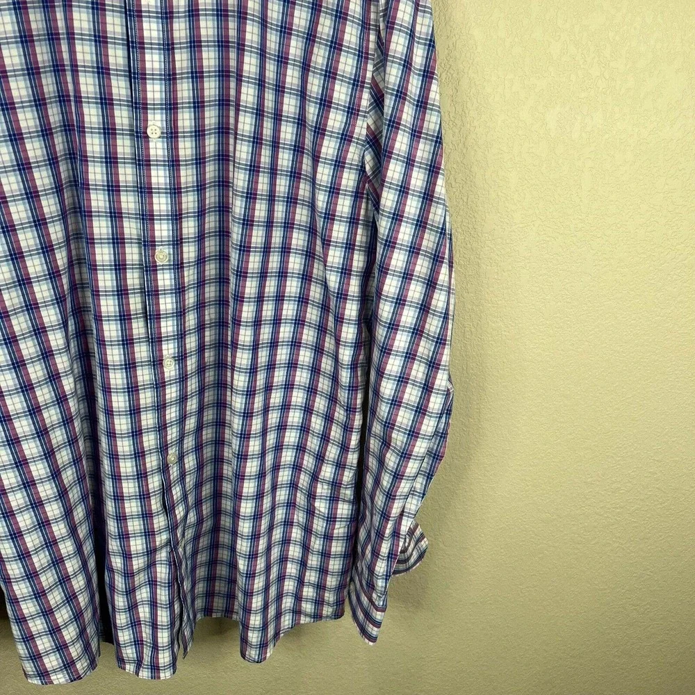 Banana Republic Men's Grant Fit Plaid‎ Button Down Shirts Long Sleeve Size XL